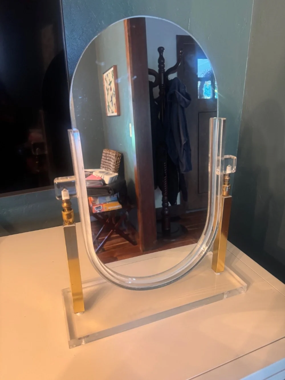 Vintage 1960’s Authentic Charles Hollis Jones Lucite Tabletop Vanity Mirror